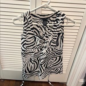 Stylish Black and White Zebra Print Blouse